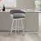 Armen Living Bronson 25" Slate Gray Faux Leather and Silver Metal Bar Stool 795044878257 - alternate 4